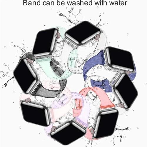 Silicone Strap for Apple watch band 44mm 40mm iWatch 42mm 38mm Transparent Shining bracelet Apple watch series SE 6 5 4 3 2 1