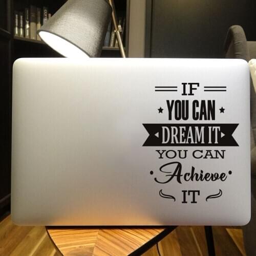 Dream Inspired Quote Laptop Sticker for Macbook Decal Pro 16" Air Retina 11 12 13 14 15 inch HP Mac Book Notebook Skin Sticker