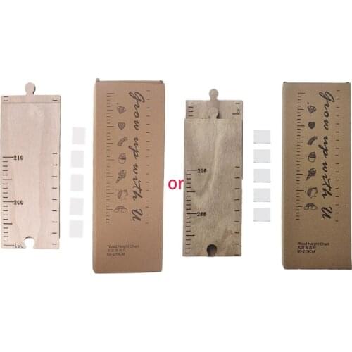 T3EC Wooden Wall Hanging Baby Height Measure Ruler Wall Sticker Child Growth Chart