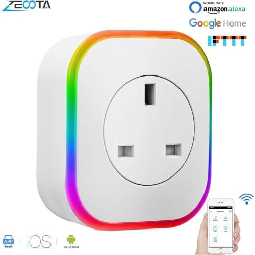 Wifi Smart Plug Power Outlet with Night Light Mini Switch UK Sockets Voice Control Timer work Alexa Google Home