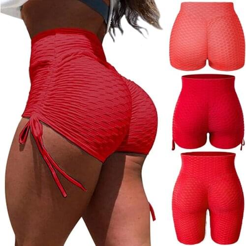 High Waist Fitness Shorts Slim Fit Hip Push Up Women Booty Scrunch Shorts Tummy Control Workout Gym Running Biker Sport Shorts