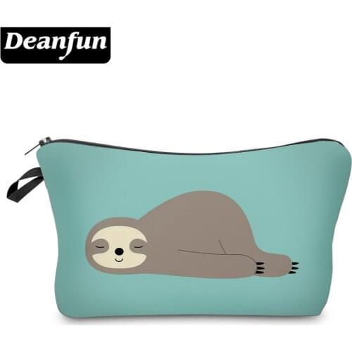 Deanfun Fashion Cosmetic Bag Cute Sloth Printing Waterproof Pencil Pouch Women Elegant Makeup Travel Bag 51806