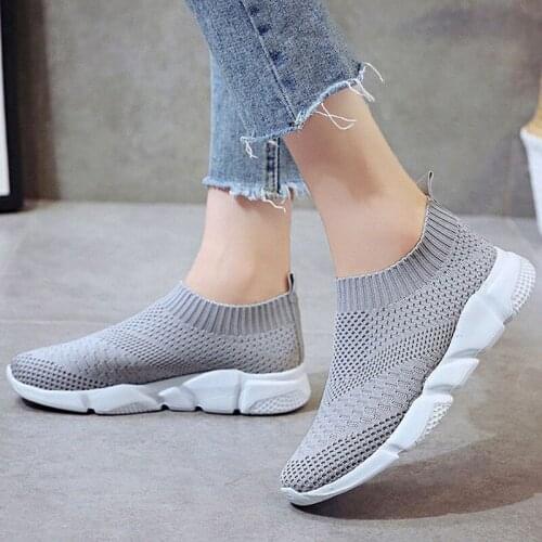 Large Size Sports Shoes Low-heeled Fitness Shoes Non-slip Vulcanized Shoes Casual Socks Shoes Women 2021 Summer New Style