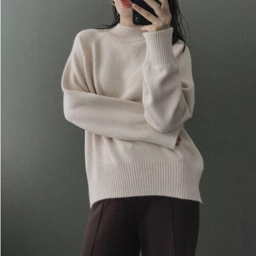 2021 cashmere autumn winter thick Sweater Pullover women long sleeve oversize o-neck basic chic knit sweater top