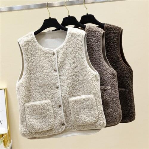 2020 Women Sleeveless Vest Winter Warm Plus Size Coat Jacket Female Veats O Neck Collar Sleeveless Japan Style Pockets Waistcoat