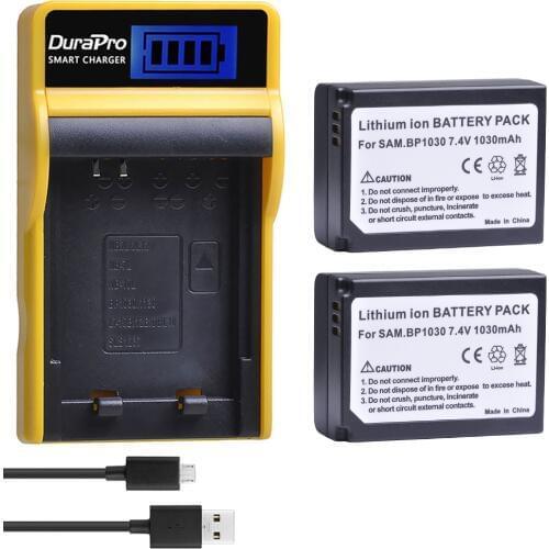 2pc 1030mAH BP-1030 BP 1030 Rechargeable Battery + LCD Charger For Samsung NX200 NX210 NX300 NX500 NX1000 NX1100 NX-300M Camera