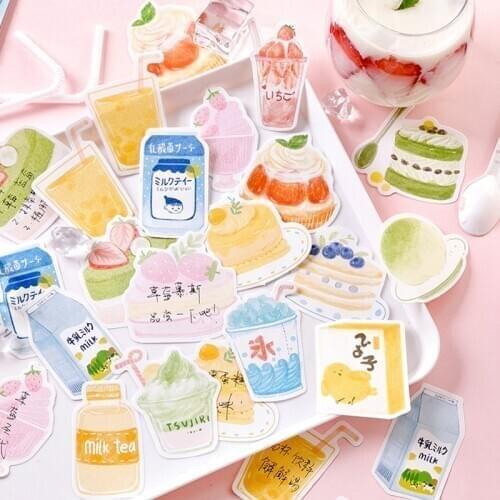 30 sheets Kawaii Dessert Snacks Memo Pad Diary DIY Sticky Notes School Supplies Kawaii Stationery