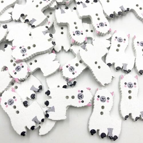 30Pcs Mix Wood Buttons Sheep Craft Scrapbook Sewing Appliques 25mm WB772