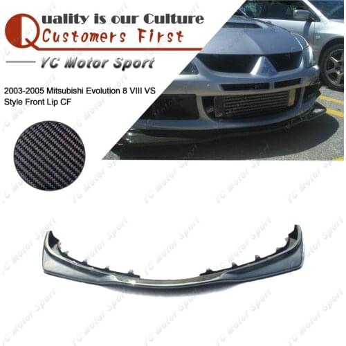 Car Accessories Carbon Fiber VS Style Front Lip Fit For 2003-2004 Evolution EVO 8 VIII Front Bumper Splitter Lip