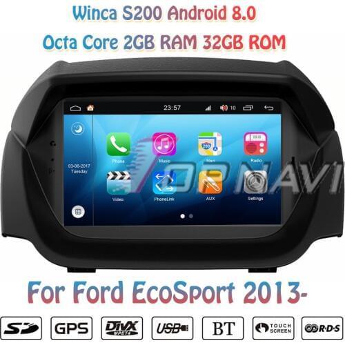 Topnavi 7'' Octa Core S200 Android 8.0 Car DVD Multimedia Player for Ford ECO Sport Audio Auoradio Stereo 2DIN GPS Navigation
