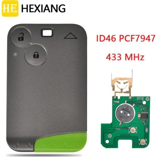 HE Xiang Car Remote Key For Laguna Espace 2001 2002 2003 2004 2005 2006 ID46 PCF7946 433FSK Auto Smart Control Card Key