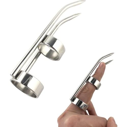 Stainless Steel metal finger sleeve Bondage BDSM restraint thumb cuff torture vagina nipple penis masturbator sex toy Slave Game