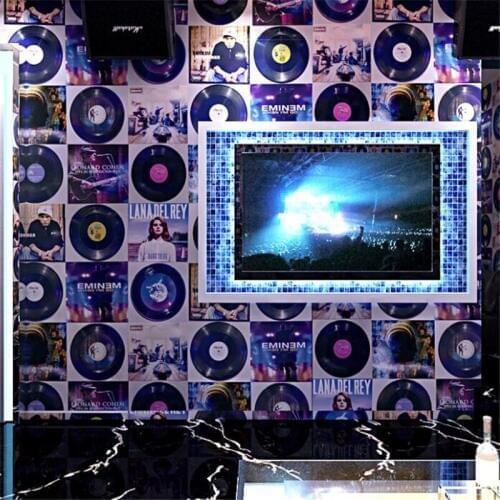 Beibehang new Retro Vintage Wallpaper Anchor Live Room KTV Theme Box Restaurant Background Personality Wallpaper Papel De Parede