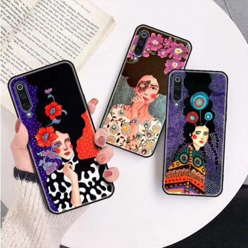 Black Soft Cases For Xiaomi Mi 6 6x 6plus 8 SE Note 2 3 MIX MAX 10lite Colorful series of personality illustrations Phone Covers
