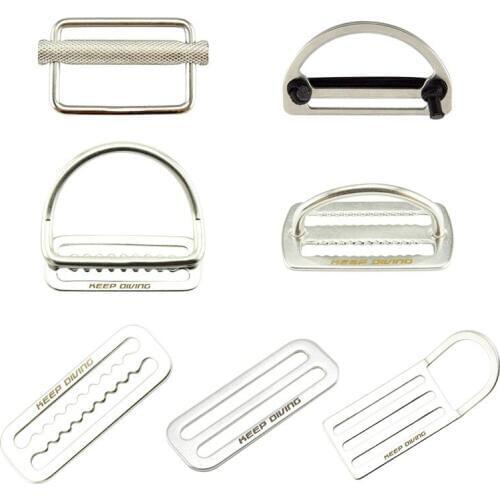 Stainless Steel D Ring Webbing Harness Belt Retainer Stopper Accessories Water Sports Diving Weight Belt Slide Keeper