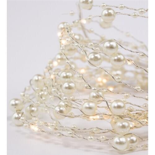 Battery Operated 2M 20 LEDs Pearl string Lights Garland Party Fairy Lights for Bedroom Garden Wedding Holiday Decoration