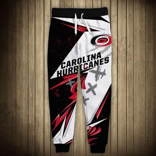 Carolina mens casual hurricanes sports pants stitching design color swirl printing sweatpants