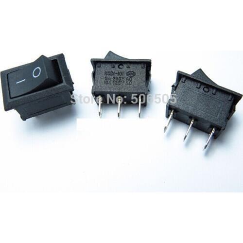 KCD1-101 3pins rocker switch boat switch rocker switch Power switch 6A/250V 10A/125V 10pcs/lot