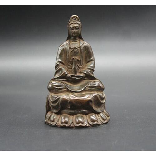 Chinese Tibet Buddha Bronze statue old copper Guanyin statue