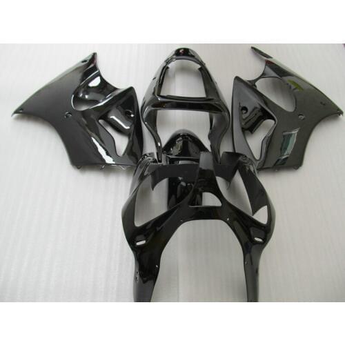 ABS motorcycle fairing kit injection mold for Kawasaki ZX 6R 2000 2001 2002 ZX6R 00 01 02 all glossy black fairings set AA34
