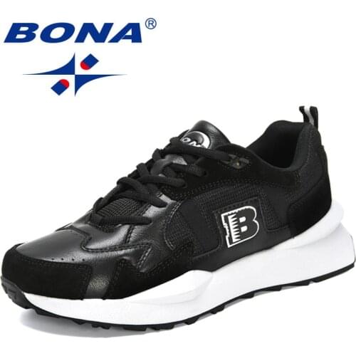 BONA 2021 New Designers Flats Sneakers Men Casual Shoes Man Comfortable Leisure Footwear Mansculino Trendy Walking Shoes Male