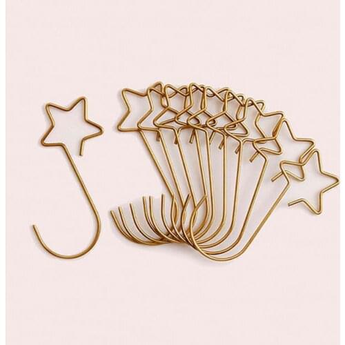 20Pcs S Shaped Hanging Hook Star Pattern Tree Hanging Hook Christmas Wreath Hooks Metal Xmas Tree Decorations Hook Home Decor