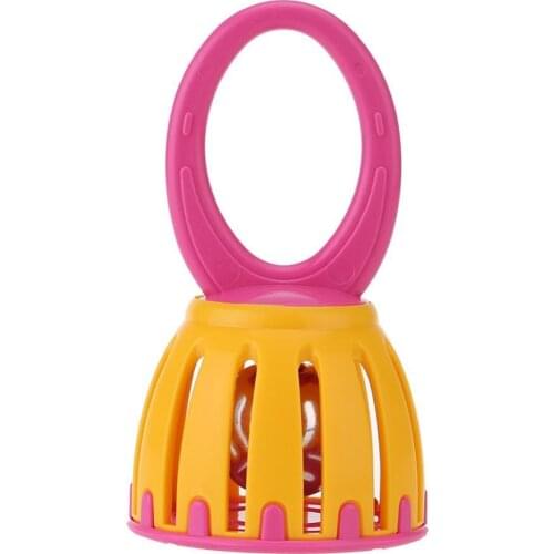 Mini Handleds Cage Bell Rattle Percussion Musical Instrument Educational Kids Toy