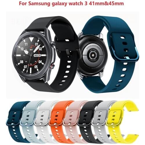 Soft Silicone Strap For Samsung Galaxy Watch3 41mm Smart watch Sport bracelet For Galaxy Watch 3 45mm Wrist Strap Accessories