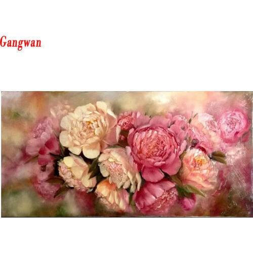 Full 5D Diy Daimond Painting Cross-stitch Flowers Peony 3D Diamond mosaic kit Full Rhinestone love picture Embroidery Diamant