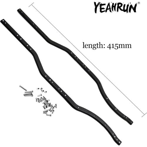 YEAHRUN 2pcs Stainless Steel Chassis Frame Rails set for Axial SCX10 1/10 RC Crawler Car Upgrade Parts Accessories
