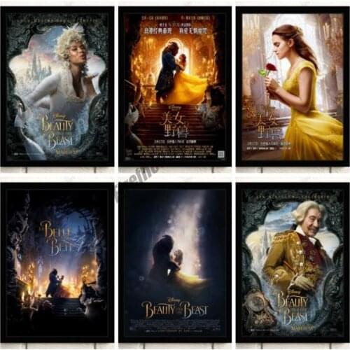 Disney Wall Art Canvas Painting Beauty and the Beast Classic Movies Nordic Posters And Prints Pictures For Living Room Decor