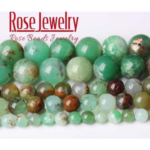 Natural Semi-precious Stones Australia Chrysoprase Jades Stone Round Loose Beads 4/6/8/10 MM Size For Jewelry Making Bracelet