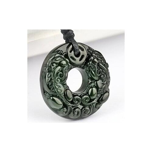 Natural gold meteorite rainbow obsidian brave troops pendant for men women gold obsidian pendant Necklace