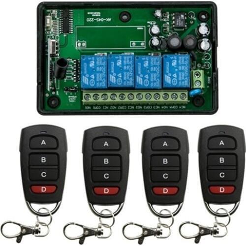 2016 New AC 110V 220V 240V RF 4CH Wide Voltage Multi-Function Wireless Remote Control and Receiver smart chontroller