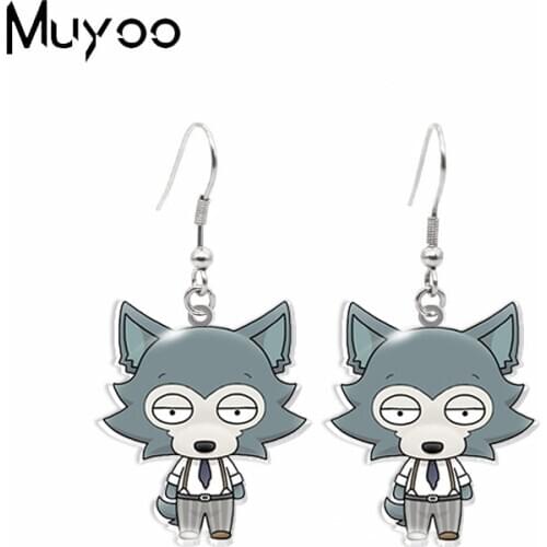 New Cute Earrings BEASTARS Anime Legoshi Haru Louis Wolf Deer Rabbit Dog Characters Epoxy Acrylic Dangle Earrings