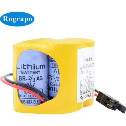 New 6V Li-ion Replacement Battery For BR-2/3AGCT4A PLC CNC Acumulator Batteries Black Belt Hook Plug