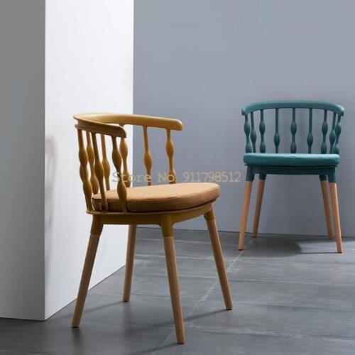 Nordic net red ins dining chair solid wood chair plastic windsor chair dressing study home desk back armchair