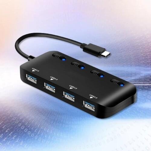 USB3.0 Hub ,4 Ports Usb3.0 Splitter Hub 5Gbps Fast Data Transfer Adapter Splitter for Slim Computer USB Type C Hub