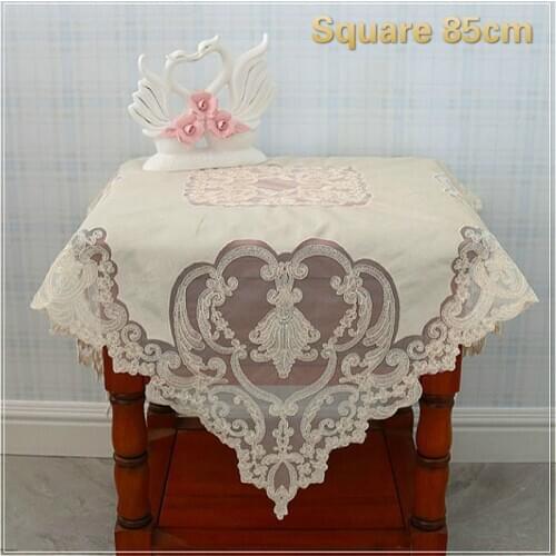 Luxury European Embroidery Velvet Square Table Cloth Air Conditioning TV Furniture Cover Bedroom Study Living Room Decoration