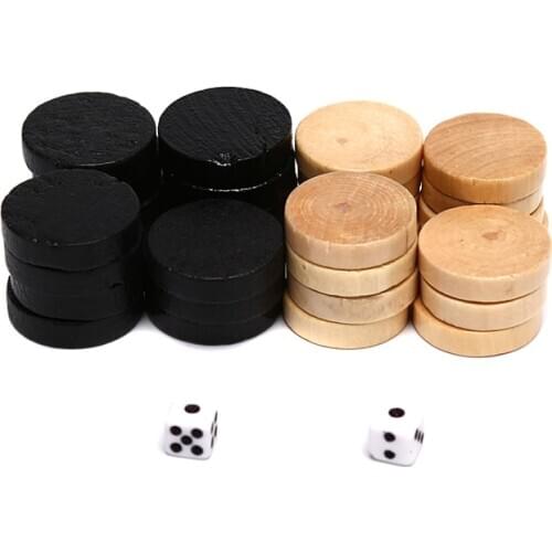 32Pcs Chess Draughts/Checkers/Backgammon Chess Piece for Kids Board Game Learning Camping