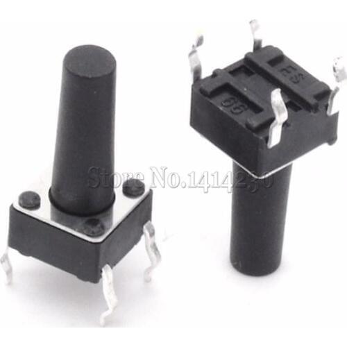 100Pcs Tactile Push Button Switch Tact Switch 6X6X13mm 4-pin DIP 6*6*13mm