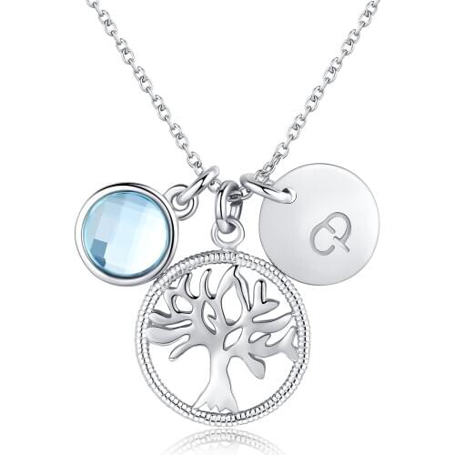ZEMIOR 925 Sterling Silver Pendant Necklace For Women Austria Crystal Life Tree Pendant Necklace Party High Gift Fine Jewelry