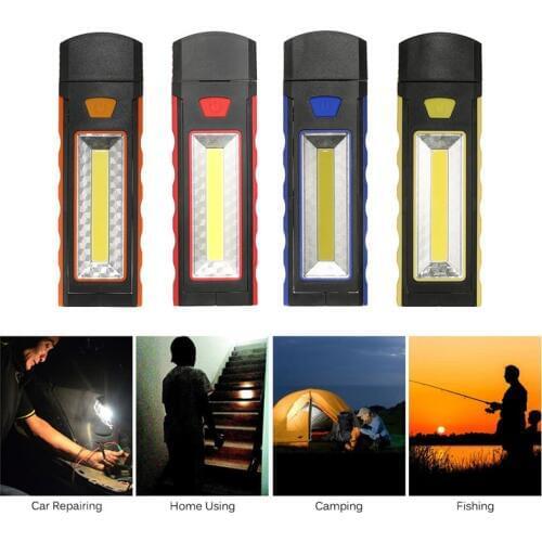 1PCS Super Bright Adjustable COB LED Work Light Inspection Lamp Hand Torch Magnetic Camping Tent Lantern with Hook Magnet