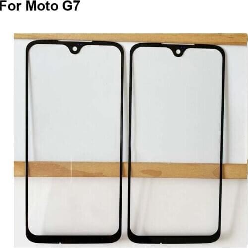 2PCS For Moto G7 Front LCD Glass Lens touchscreen For Moto G 7 Touch screen Panel Outer Screen Glass without flex