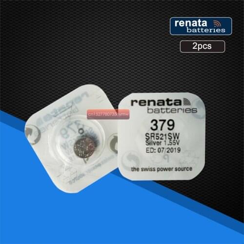 2pack renata Silver Oxide Watch Battery 379 SR521SW 521 1.55V renata 521 Bottun Cell Batteries