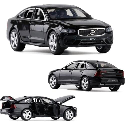 2019 New 1/32 S90 Diecast Model Car Toys With Light Sound Pull Back For Kids Boy Gifts Collection V022