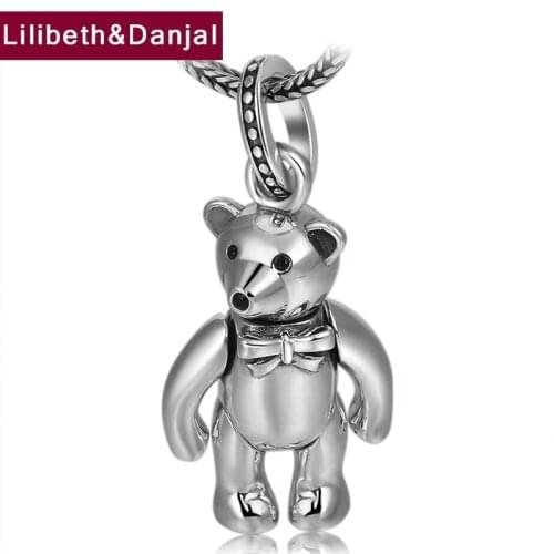 2019 Pendant 100% 925 Sterling silver Jewelry Men Women Creative Delicate Bow Cute Bear Necklace Pendant Charm Jewelry making P8