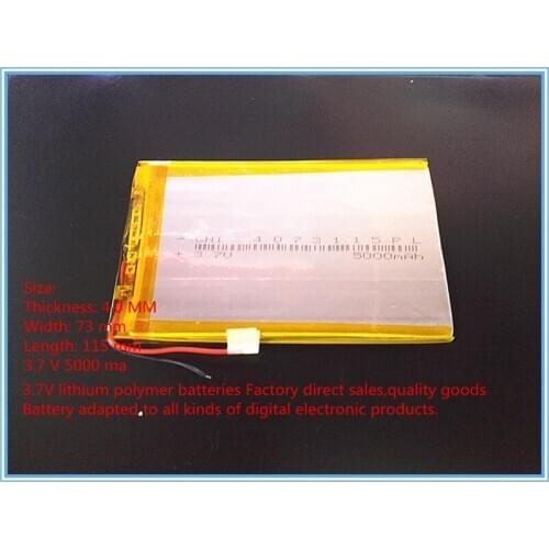 3.7V,5000mAH,[4073115] PLIB; polymer lithium ion / Li-ion battery for tablet pc,7,Crystal,Elf,Tornados