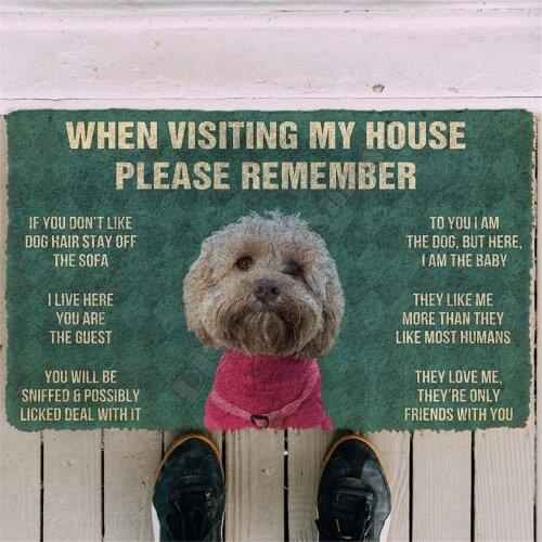 3D Printed Please Remember Dog House Rules Custom Doormat Non Slip Door Floor Mats Decor Porch Doormat 02