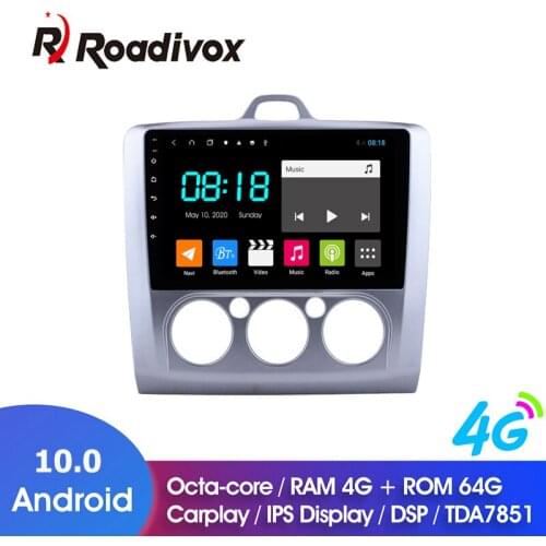9" Android 10.0 RAM 4G ROM 64G Car DVD For Ford Focus Exi MT 2004-2011 Car Radio Multimedia Player GPS Navigation System Head